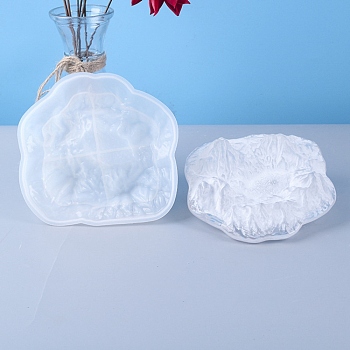 DIY Silicone Ashtray Molds, Resin Casting Molds, For UV Resin, Epoxy Resin Jewelry Making, Snow Mountain, White, 176x175x53mm, Inner Diameter: 164x165mm