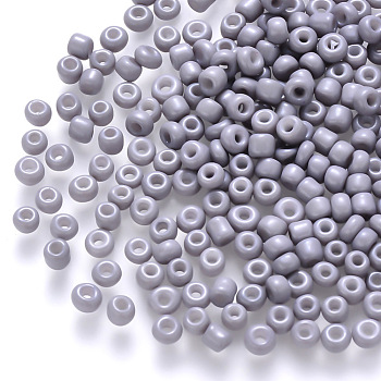 12/0 Baking Paint Glass Round Seed Beads, Light Steel Blue, 1.5~2x1.5mm, Hole: 0.5~1mm, about 30000pcs/pound