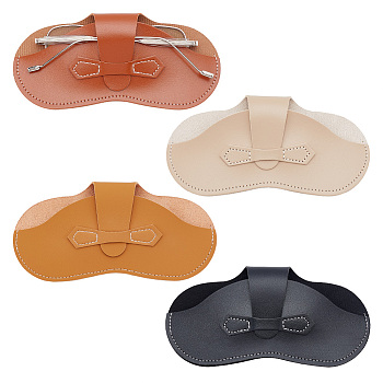 AHADEMAKER 4Pcs 4 Colors Imitation Leather Glasses Cases, for Eyeglass, Sun Glasses Protector, Multifunctional Storage Bag, Mixed Color, 87x176x12.5mm, 1pc/color