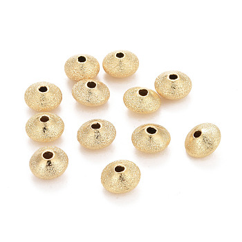 Eco-Friendly Brass Beads, Long-Lasting Plated, Lead Free & Cadmium Free, Bicone, Real 24K Gold Plated, 7.5x4mm, Hole: 1.5mm