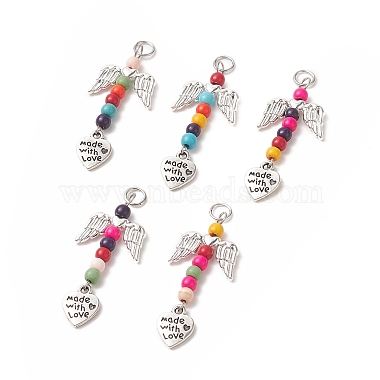 Antique Silver Mixed Color Angel & Fairy Turquoise Pendants