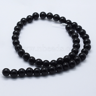 Natural Black Onyx Beads Strands(G-P369-02-8mm)-2