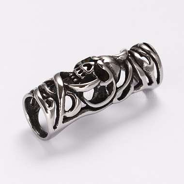 Antique Silver Tube Stainless Steel Beads