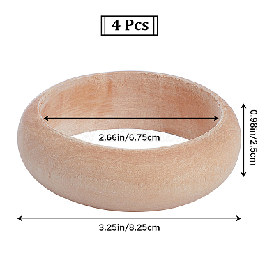 Unfinished Wood Plain Bangle for Women(BJEW-WH0018-17)-2