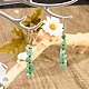 Natural Green Aventurine Chips Dangle Earrings with Glass(EJEW-JE04840-04)-3