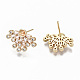 Brass Micro Pave Clear Cubic Zirconia Earring Findings(KK-S356-129G-NF)-2