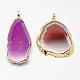 Electroplated Natural & Dyed Agate Big Pendants(G-N0167-030)-2