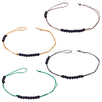 Acrylic Bead Pendant Decoration, with Nylon Cord, Mixed Color, 400mm, 4pcs/set(HJEW-DR00010)