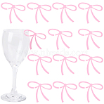 24Pcs Acrylic Wine Glass Charms, Pink, Bowknot, 51.5x59.5x1.5mm(AJEW-SC0031-70)