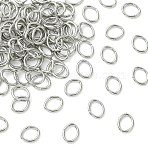 SHEGRACE Brass Closed Jump Rings, Oval, Cadmium Free & Lead Free & Nickel Free, Real Platinum Plated, 5x6x0.8mm, Inner Diameter: 3.4x5mm, 20 Gauge(XGRBA8622-802P)