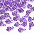 Transparent Acrylic Pendants, Faceted, Round, Blue Violet, 18x11x11mm, Hole: 4mm(MACR-S373-125-B02)