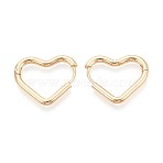 304 Stainless Steel Hoop Earrings, Heart, Real 18K Gold Plated, 20~20.5x24x2.5mm(STAS-T074-52G)