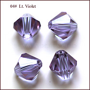 Imitation Austrian Crystal Beads, Grade AAA, Faceted, Bicone, Medium Purple, 4.55x5mm, Hole: 0.7~0.9mm(SWAR-F022-5x5mm-212)