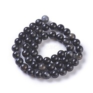 Natural Glaucophane Beads Strands, Round, 6mm, Hole: 1mm, about 64~67pcs/strand, 15.3 inch~15.75 inch(39~40cm)(G-P428-05-6mm)