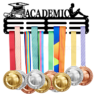 Academic Theme Iron Medal Hanger Holder Display Wall Rack, with Screws, Book Pattern, 150x400mm(ODIS-WH0021-567)