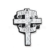 Acrylic Pendants, Double-sided Printed, Cross, 47.5x35x2.5mm, Hole: 1.5mm(OACR-B024-01C)