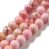Synthetic Imperial Jasper Dyed Beads Strands, Round, Pink, 4mm, Hole: 1mm, about 91pcs/strand, 14.88''~14.96"(37.8~38cm)(G-D077-A01-02L)