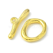 Alloy Toggle Clasps, Cadmium Free & Nickel Free & Lead Free, Golden, Size: Oval: about 16mm wide, 21mm long, 3mm thick, Bar: about 9mm wide, 29mm long, hole: 2mm(PALLOY-G014-G)
