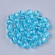 Transparent Plastic Beads, Round, Sky Blue, 6x5.5mm, Hole: 1.8mm, about 5000pcs/500g(KY-T005-6mm-639)