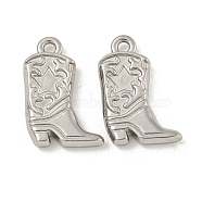 Non-Tarnish 304 Stainless Steel Pendants, Boots with Star Charm, Stainless Steel Color, 20x13x3mm, Hole: 1.8mm(STAS-N103-148P)