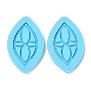 DIY Pendant Silicone Molds, Resin Casting Molds, Clay Craft Mold Tools, Horse Eye, Blue, 45x29.5x5mm, Hole: 1mm, Inner Diameter: 34x32mm, 2pcs/set(DIY-P030-09)