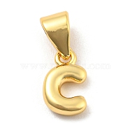Brass Charms, Real 18K Gold Plated, Long-Lasting Plated, Lead Free & Cadmium Free, Letter Charm, Letter C, 9x6.5x2mm, Hole: 5x3.5mm(KK-Z027-14G-C)