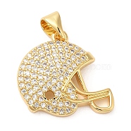Brass Micro Pave Cubic Zirconia Pendants, Lead Free & Cadmium Free, Long-Lasting, Real 18K Gold Plated, 17.5x19x3.5mm, Hole: 4.5x3.5mm(KK-D027-10G)