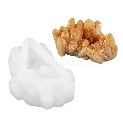DIY Crystal Cluster Silicone Molds, Resin Casting Molds, For UV Resin, Epoxy Resin Jewelry Making, White, 26x58x43mm, Inner Diameter: 48x29mm(DIY-C040-10)