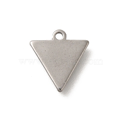 304 Stainless Steel Charms, Laser Cut, Stainless Steel Color, Triangle, 10.5x10x1mm, Hole: 1.2mm(STAS-S144-01P-D)