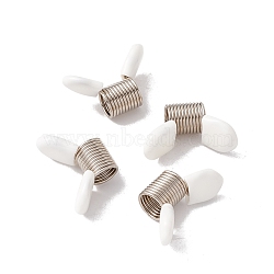 201 Stainless Steel Mini Spring Bead Clamps for Beading Jewelry Making, with Plastic Covers, Stainless Steel Color, 1.8~2x3.1~3.2x1.2cm, Inner Diameter: 0.8cm(TOOL-D058-01P)