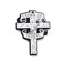 Acrylic Pendants, Double-sided Printed, Cross, 47.5x35x2.5mm, Hole: 1.5mm(OACR-B024-01C)