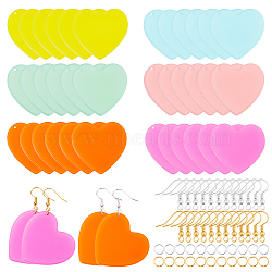 36Pcs 6 Colors Cellulose Acetate(Resin) Pendants, 72Pcs 2 Colors Brass Earring Hooks and 72Pcs 2 Colors Jump Rings, for Nbeads DIY Kits, Mixed Color, Pendants: 6pcs/color, Earring Hooks: 36pcs/color, Jump Rings: 36pcs/color(DIY-NB0005-36)