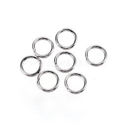 304 Stainless Steel Jump Rings, Open Jump Rings, Stainless Steel Color, 5.5x0.8mm, Inner Diameter: 3.9mm, 20 Gauge(STAS-D448-097P-5.5mm)