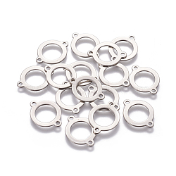 Tarnish Resistant 201 Stainless Steel Links connectors, Ring, Stainless Steel Color, 19x14.5x0.8mm, Hole: 1.6mm(STAS-L234-032P)