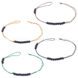 Acrylic Bead Pendant Decoration, with Nylon Cord, Mixed Color, 400mm, 4pcs/set(HJEW-DR00010)