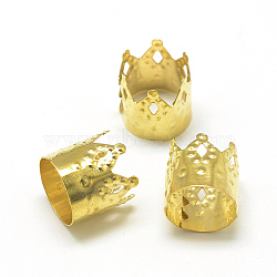 Iron Dreadlocks Beads Hair Decoration, Hair Coil Cuffs, Crown, Gold, 10x9.5mm, Hole: 9mm(IFIN-S696-18G)