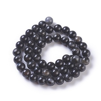 Natural Glaucophane Beads Strands, Round, 6mm, Hole: 1mm, about 64~67pcs/strand, 15.3 inch~15.75 inch(39~40cm)