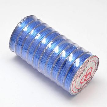 Flat Elastic Crystal String, Elastic Beading Thread, for Stretch Bracelet Making, Royal Blue, 0.8mm, about 10.93 yards(10m)/roll