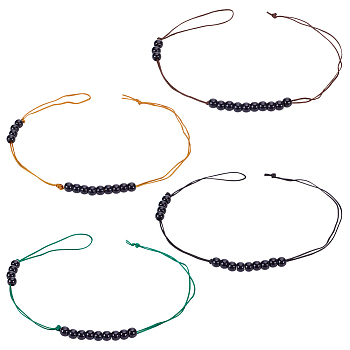 Acrylic Bead Pendant Decoration, with Nylon Cord, Mixed Color, 400mm, 4pcs/set