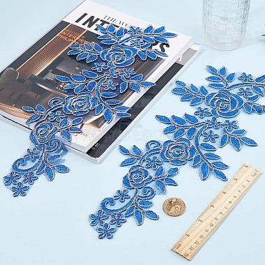 Polyester Metallic Embroidery Lace Appliques(DIY-WH0401-94A)-3