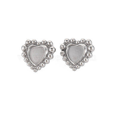 Stainless Steel Color Heart 304 Stainless Steel Stud Earring Findings