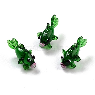 Green Fish Lampwork Beads