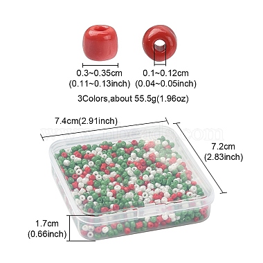 55.5G 3 Colors Baking Paint Glass Seed Beads(SEED-YW0002-27)-4