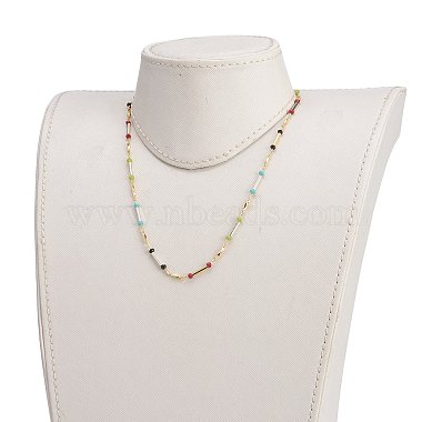 Faceted Rondelle Glass Beaded Necklaces(NJEW-JN03210)-5