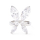 Butterfly Clear Cubic Zirconia Cuff Ring(RJEW-D117-01P)-2