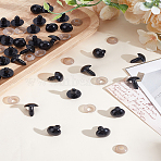 Plastic Doll Eyes, Safefy Eayes, with Plastic Pads, Half Round, Black, 21x16mm, 80pcs/set(DOLL-LP0001-21B)