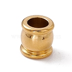 304 Stainless Steel European Beads, Large Hole Beads, Drum, Golden, 8x8mm, Hole: 5mm(STAS-E179-08G-03)