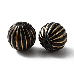 Plating Acrylic Beads, Golden Metal Enlaced, Pumpkin, Black, 16mm, Hole: 2mm(KY-WH0046-04I)