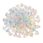 Handmade Foil Glass Beads, Heart, Mixed Color, 12~13x12~13x8~9mm, Hole: 1.2~1.6mm(FOIL-T009-02)