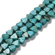 Natural Dolomite Beads Strands, Dyed, Triangle, Light Sea Green, 5.5~6x6~6.5x3mm, Hole: 1mm, about 72pcs/strand, 16.14 inch(41cm)(G-F765-H01-01)